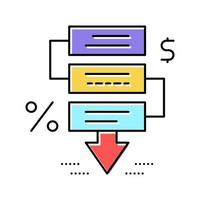 finanzkrise inszeniert farbsymbol-vektorillustration vektor