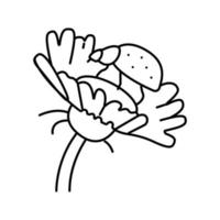 Marienkäfer Blume Frühlingslinie Symbol Vektor Illustration