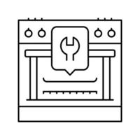 Gasherd Reparaturlinie Symbol Vektor Illustration