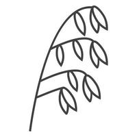 gröt spikelet, spannmål ikon vektor. råg, vete, havre växt i översikt vektor