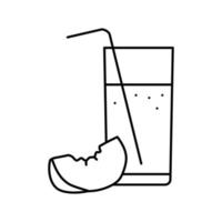 juice nektarin frukt linje ikon vektor illustration