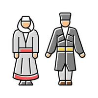 georgiansk nationell kläder Färg ikon vektor illustration