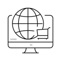 weltweite Einkaufslinie Symbol Vektor Illustration