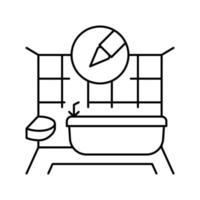 Bad Innenarchitektur Home Line Symbol Vektor Illustration