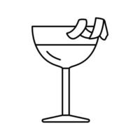 Vesper-Cocktailglas-Getränklinie Symbol-Vektor-Illustration vektor