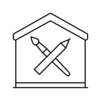 Home Malerei Bildung Symbol Leitung Vektor Illustration