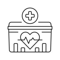 medizinischer Behälter für Herztransportlinie Symbol Vektor Illustration