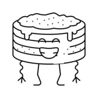 Kuchen Dessert Charakter Symbol Leitung Vektor Illustration