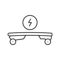 Elektrisches Skateboard Symbol Leitung Vektor Illustration