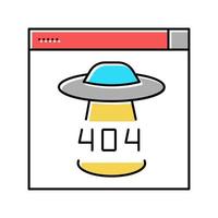 404 Internet-Webseite Fehler Farbe Symbol Vektor Illustration