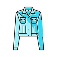 denim jacka ytterkläder kvinna Färg ikon vektor illustration