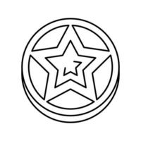 Star Videospiel Belohnungslinie Symbol Vektor Illustration