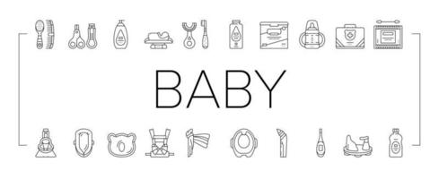 baby tillbehör och utrustning ikoner som vektor