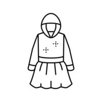 Pullover Kleid Tüllrock Mädchen Baby Tuch Symbol Leitung Vektor Illustration