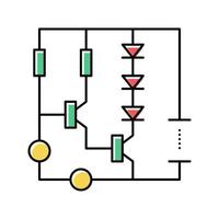 kretsschema färg ikon vektor illustration