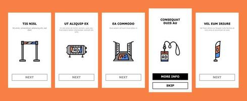 onboarding-ikonen des standmesseveranstaltungsstandes stellten vektor ein