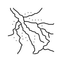 okavango delta linje ikon vektorillustration vektor