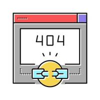 defekter Link 404 Fehler Farbe Symbol Vektor Illustration