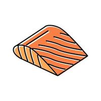 Filet Lachs Farbe Symbol Vektor Illustration