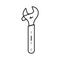 verstellbarer Schraubenschlüssel Werkzeuglinie Symbol Vektor Illustration
