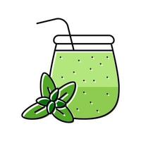 Minz-Smoothie Fruchtsaft Lebensmittel Farbe Symbol Vektor Illustration