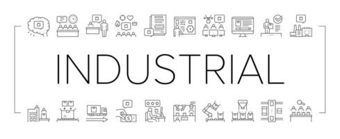 industriell process samling ikoner som vektor