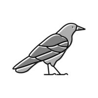 kråka fågel färg ikon vektor illustration
