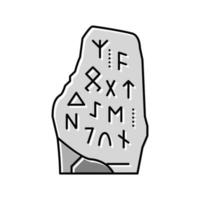 Runenstein Wikinger Farbe Symbol Vektor Illustration