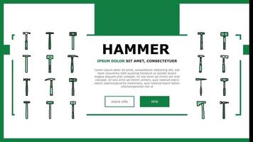 Hammerwerkzeugbau Landung Header Vektor