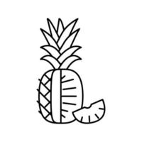 Ananas eine geschnittene Scheibe Linie Symbol Vektor Illustration