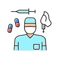 Anästhesie-Anästhesie-Werkzeug und Farbsymbol-Vektorillustration für Medikamente vektor