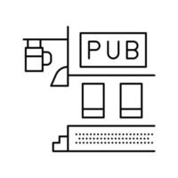 pub öl dryck linje ikon vektor illustration