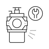 Motor der Rasenmäherlinie Symbol Vektor Illustration reparieren