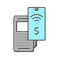 Smartphone kontaktloses Bezahlen POS-Terminal Farbe Symbol Vektor Illustration
