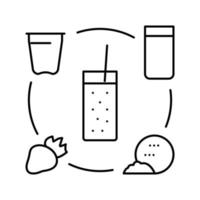 Smoothie Rezept Fruchtsaft Essen Symbol Leitung Vektor Illustration