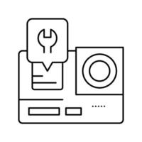 Gehen Sie pro Kamera Reparaturlinie Symbol Vektor Illustration