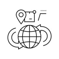 Globale Sendungsverfolgungslinie Symbol-Vektor-Illustration vektor