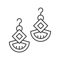 Ohrringe Schmuck Symbol Leitung Symbol Vektor Illustration