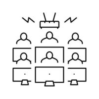 Netzwerkverbindungslinie Symbol Vektor Illustration