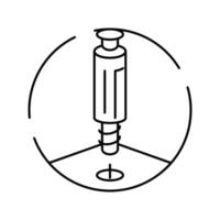 Föra in metall skruva hopsättning möbel linje ikon vektor illustration