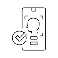 Smartphone entsperrt mit Gesichts-ID-Liniensymbol-Vektorillustration vektor