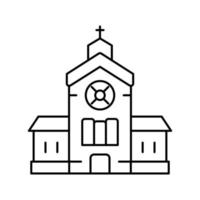 Kirchengebäude Linie Symbol Vektor isoliert Illustration