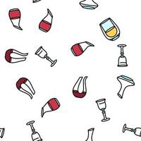 vin glas röd dryck alkohol vektor sömlös mönster