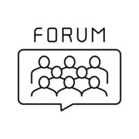 treffen auf forum linie symbol vektor illustration