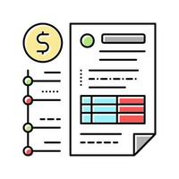 Bereitstellung von Informationen über die Vektorillustration des Cashflow-Farbsymbols vektor