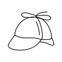 Deerstalker Hut Mütze Symbol Leitung Vektor Illustration