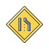 Lane Road Sign Farbe Symbol Vektor Illustration