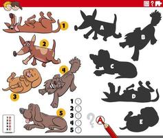 Schattenspiel mit Comic-Hunde-Tierfiguren vektor