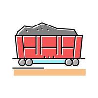 Eisenbahnwagen Stein Farbe Symbol Vektor Illustration