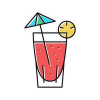Cocktail exotisches Getränk Farbsymbol Vektor Illustration